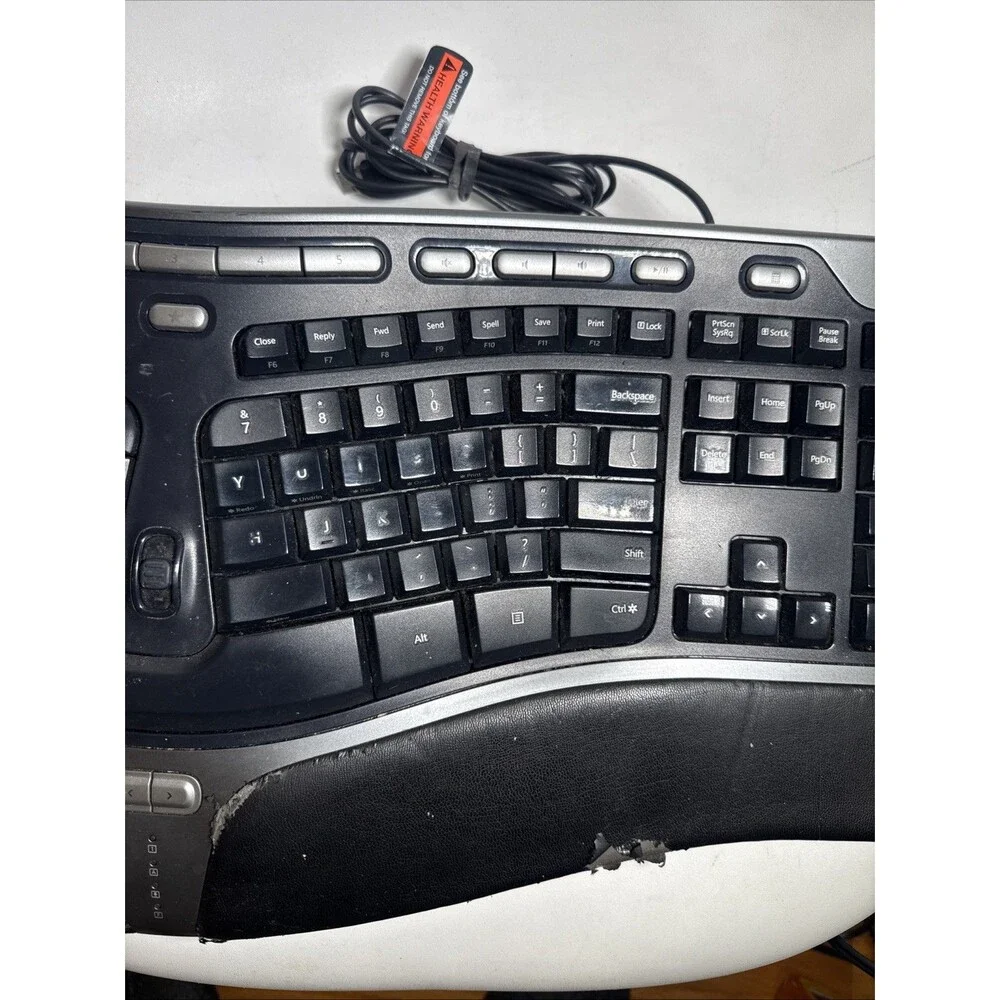 Microsoft 4000 V1.0 Natural Ergonomic Keyboard USB 1048 KU-0462 Tested